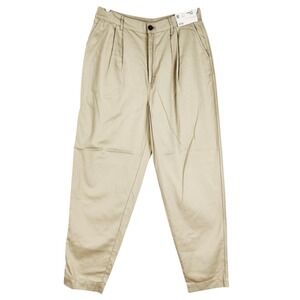 a.n.a. Women's Highest-Rise Tapered Leg Neutral Color Pleated Pants Size 10 NWT